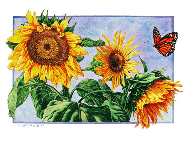 Sunflowers and Monarch Butterfly