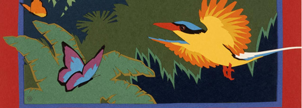 Kingfisher and Butterflies by Kate Burness