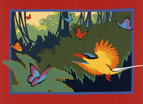 Kingfisher and Butterflies